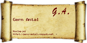 Gern Antal névjegykártya